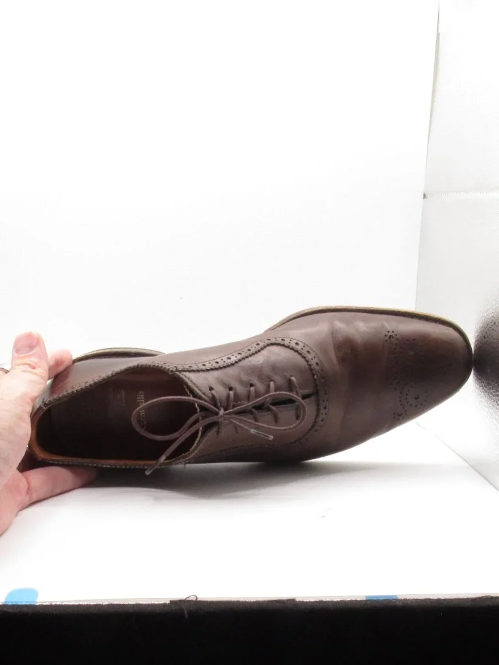 Allen Edmonds Brown Cornwallis Oxfords Size 10 E Medallion Toe Good Cond